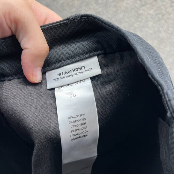 Joe’s Jeans Honey Pants Women 28 Black High Rise Curvy Skinny Ankle Houndstooth - Picture 5 of 10